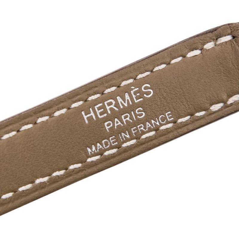 Hermes Clous Medor Bandouliere Shoulder Strap Engraved W Etoupe Silver Color