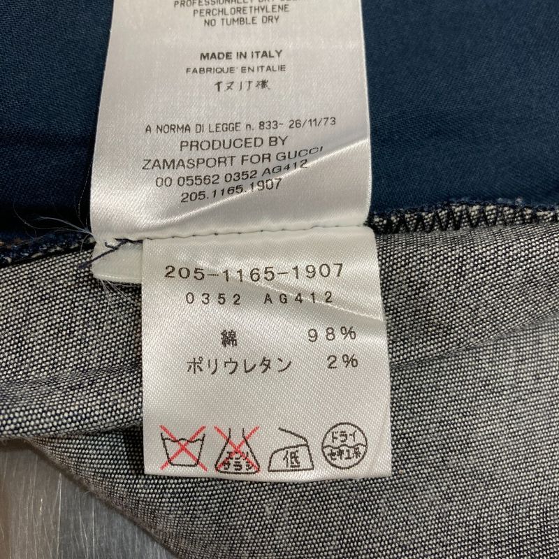 Gucci Stretch Knee-length Tight Denim Skirt 40 Indigo Ladies Preowned USED