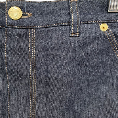 Gucci Stretch Knee-length Tight Denim Skirt 40 Indigo Ladies Preowned USED