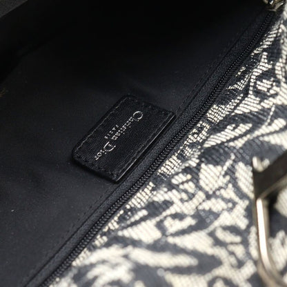 Christian Dior Trotter One Shoulder Bag Handbag Gray Leather X Canvas Silver