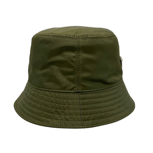 Prada Hat M 2hc137 2dmi Khaki 2022 Triangle Logo Bucket Hat