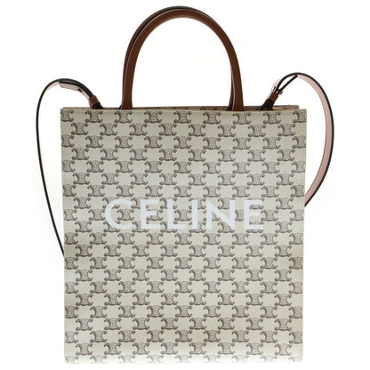 Celine Vertical Cabas Medium Logo Triomphe PVC Leather 2way Hand Shoulder Bag