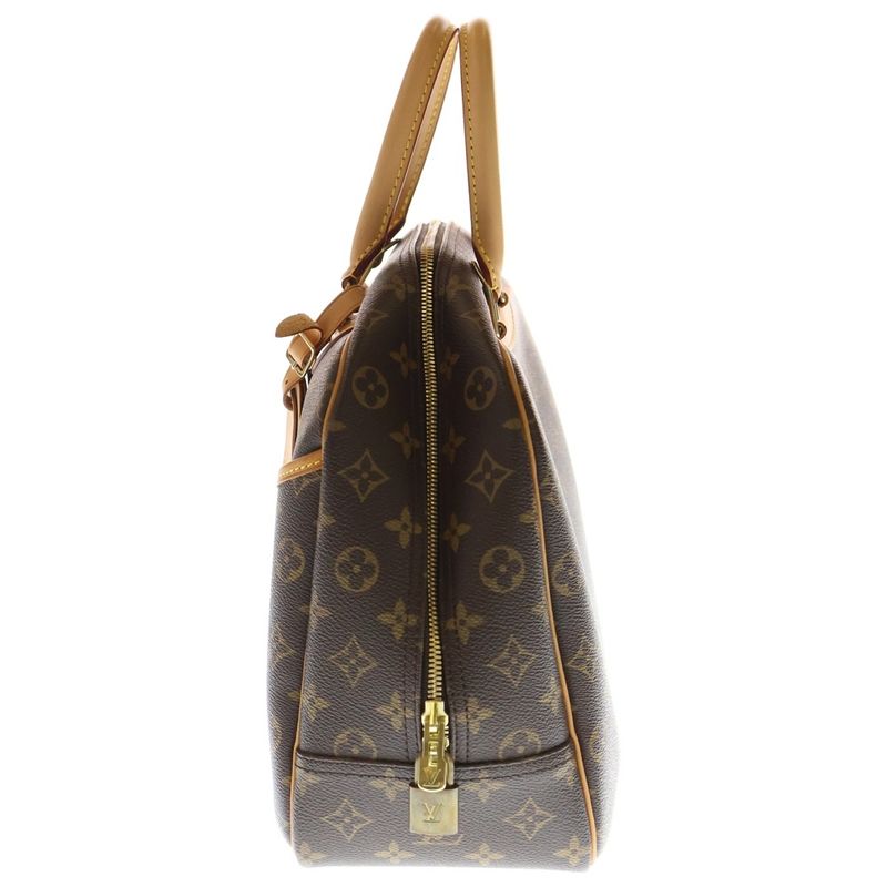 Louis Vuitton Deauville Monogram PVC Leather Handbag Gold Hardware Brown M47270