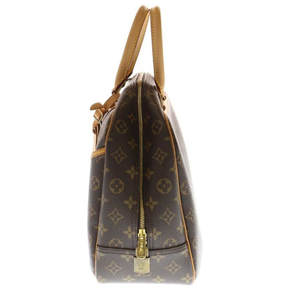 Louis Vuitton Deauville Monogram PVC Leather Handbag Gold Hardware Brown M47270