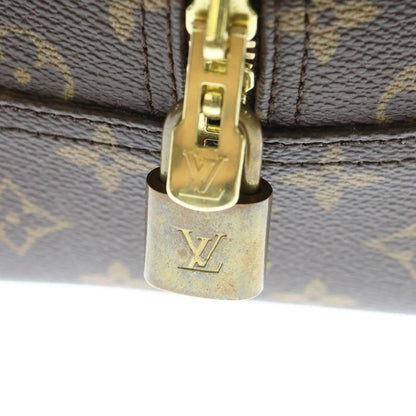 Louis Vuitton Deauville Monogram PVC Leather Handbag Gold Hardware Brown M47270