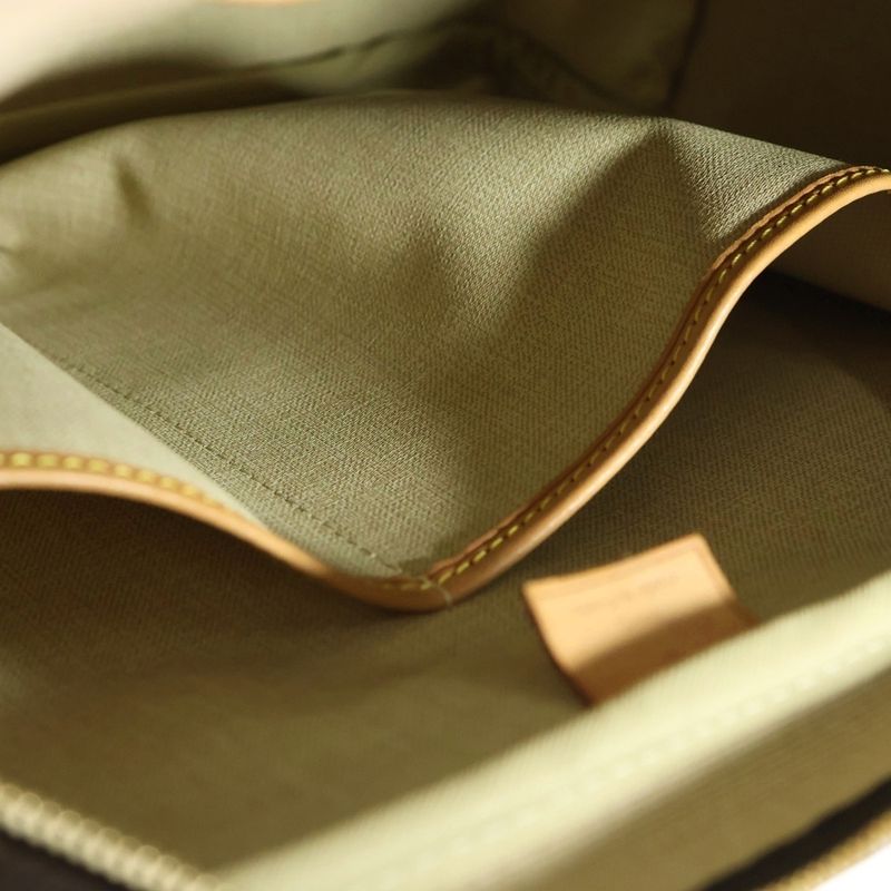 Louis Vuitton Deauville Monogram PVC Leather Handbag Gold Hardware Brown M47270