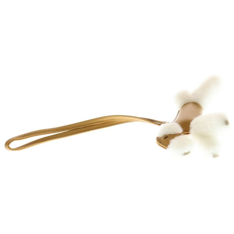 Hermes Buddy Charm Agniomiro Mouton Leather Sesame Ecru Dog Motif Bag Charm