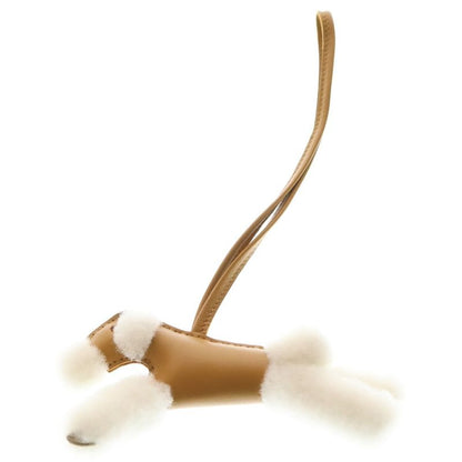 Hermes Buddy Charm Agniomiro Mouton Leather Sesame Ecru Dog Motif Bag Charm
