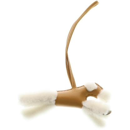 Hermes Buddy Charm Agniomiro Mouton Leather Sesame Ecru Dog Motif Bag Charm