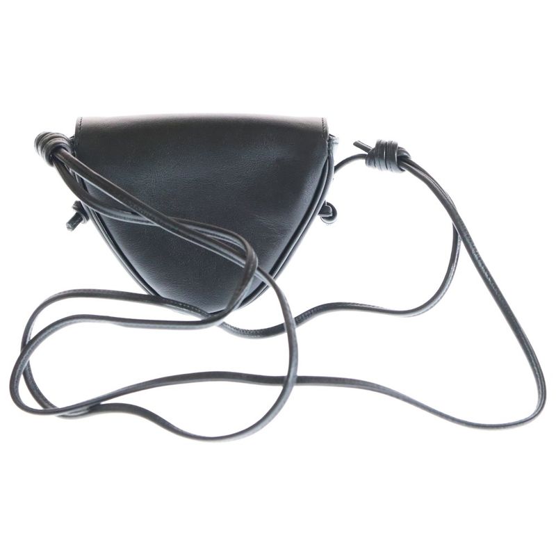 Celine Mini Triangle Mini Triangle Logo Print Leather Shoulder Bag Black