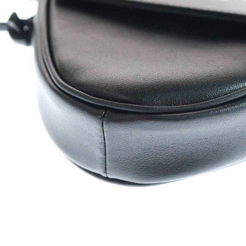 Celine Mini Triangle Mini Triangle Logo Print Leather Shoulder Bag Black