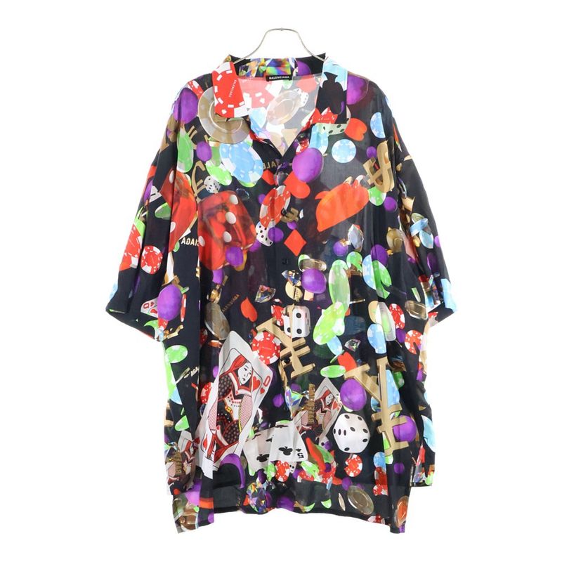 Balenciaga 19ss Rayon Casino Shirt Short Sleeve Shirt Open Color Multicolor