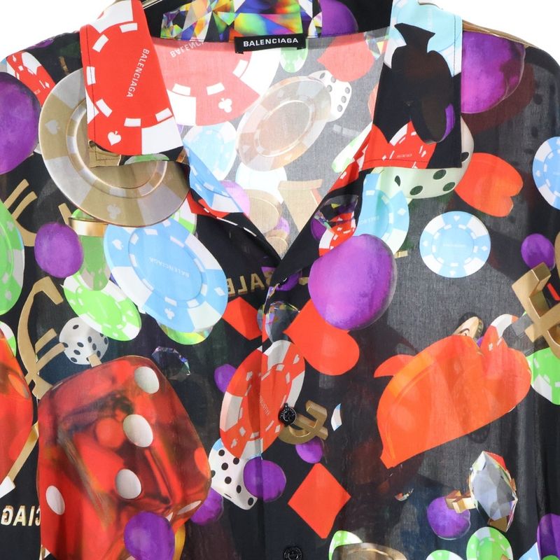 Balenciaga 19ss Rayon Casino Shirt Short Sleeve Shirt Open Color Multicolor