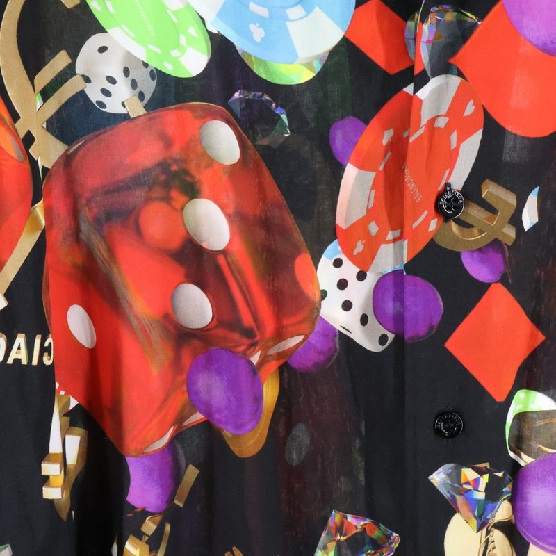 Balenciaga 19ss Rayon Casino Shirt Short Sleeve Shirt Open Color Multicolor