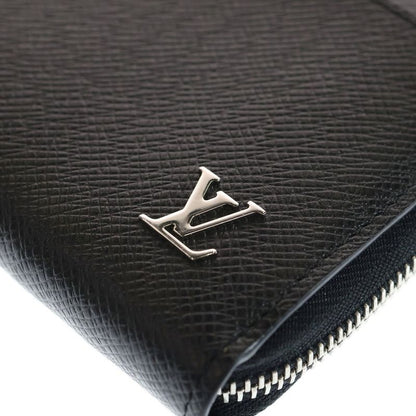 Louis Vuitton Zippy Dragonne Taiga Noir Black Wallet Long Wallet