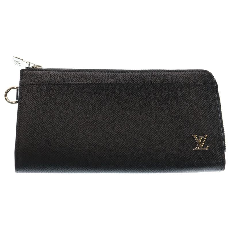 Louis Vuitton Zippy Dragonne Taiga Noir Black Wallet Long Wallet