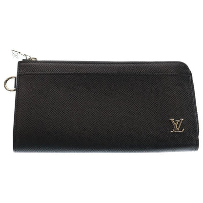 Louis Vuitton Zippy Dragonne Taiga Noir Black Wallet Long Wallet