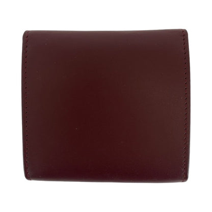 Cartier Must Line Wine Red Bordeaux Gold Hardware Leather Coin Case Coin Purse