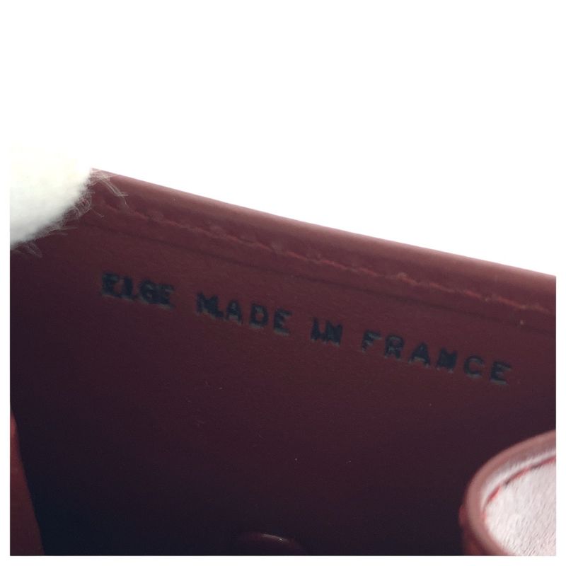 Cartier Must Line Wine Red Bordeaux Gold Hardware Leather Coin Case Coin Purse