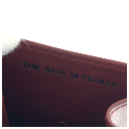 Cartier Must Line Wine Red Bordeaux Gold Hardware Leather Coin Case Coin Purse