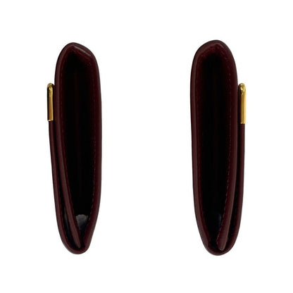 Cartier Must Line Wine Red Bordeaux Gold Hardware Leather Coin Case Coin Purse