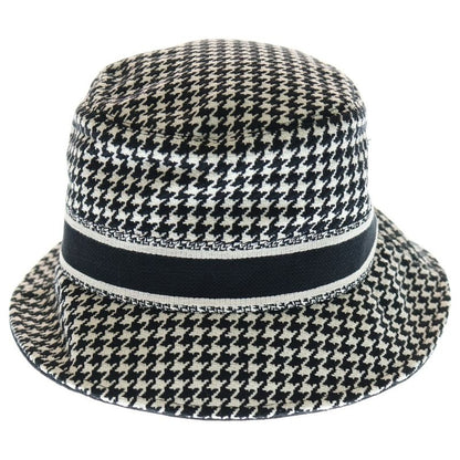 Christian Dior Logo Jacquard Houndstooth Staggered Checked Cotton Bucket Hat