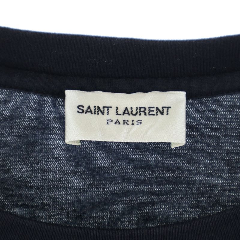 Saint Laurent Paris Front Logo Short-Sleeved T-Shirt Cut and Sewn Black 464572