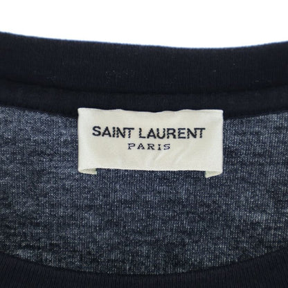 Saint Laurent Paris Front Logo Short-Sleeved T-Shirt Cut and Sewn Black 464572