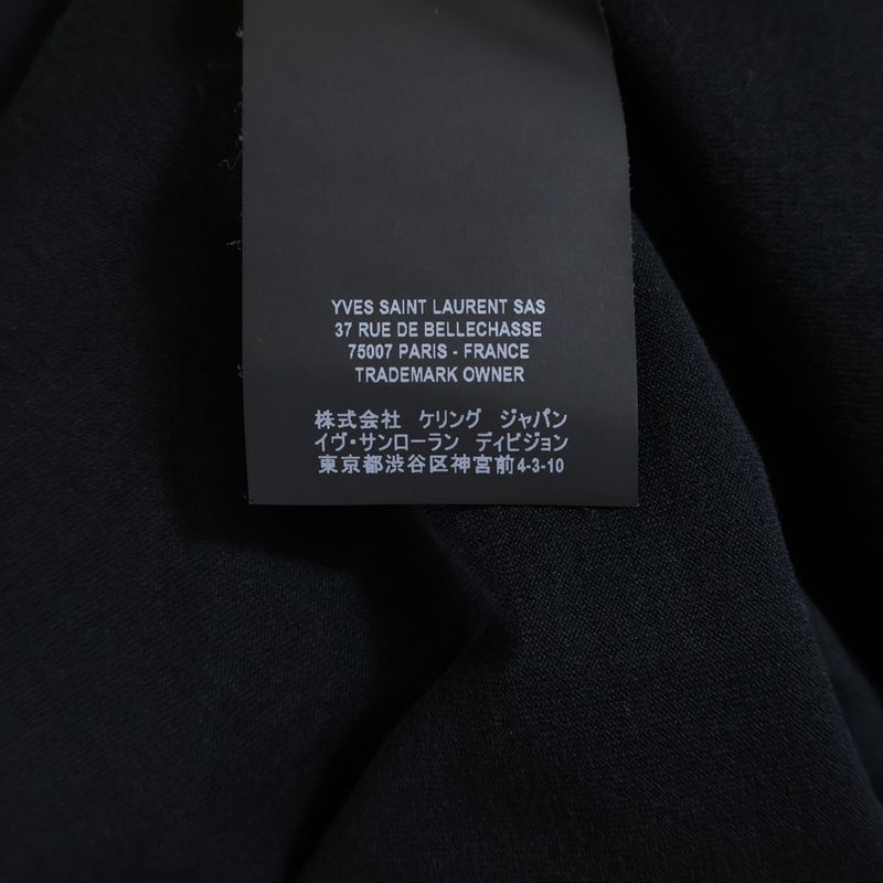 Saint Laurent Paris Front Logo Short-Sleeved T-Shirt Cut and Sewn Black 464572