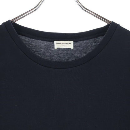 Saint Laurent Paris Front Logo Short-Sleeved T-Shirt Cut and Sewn Black 464572