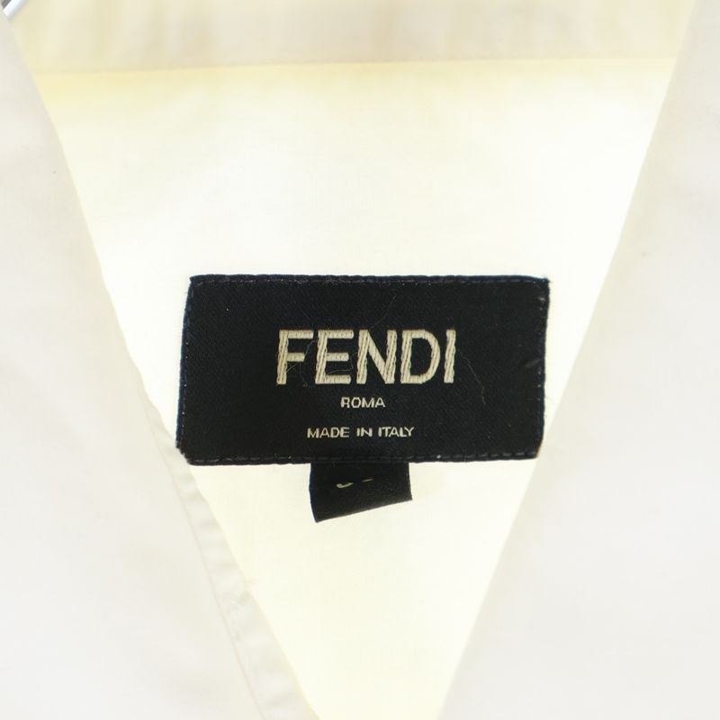 Fendi Monster Collar Charm Long Sleeve Shirt Cutter Shirt White Fs0890 Abix