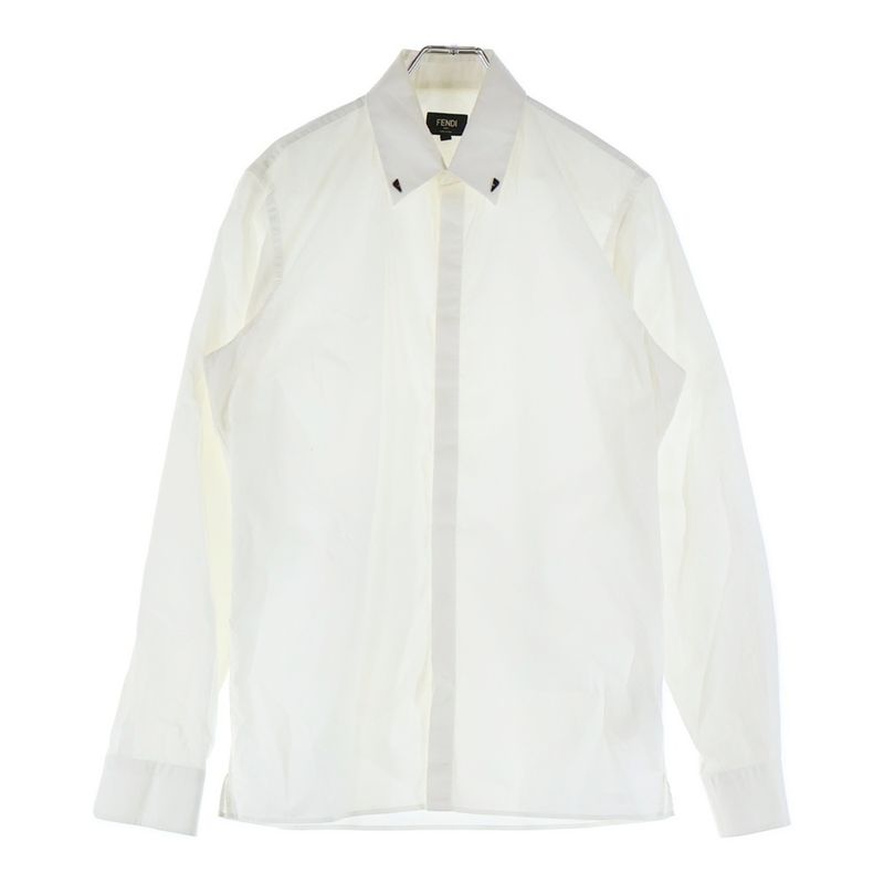 Fendi Monster Collar Charm Long Sleeve Shirt Cutter Shirt White Fs0890 Abix