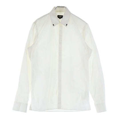 Fendi Monster Collar Charm Long Sleeve Shirt Cutter Shirt White Fs0890 Abix