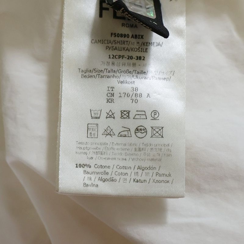 Fendi Monster Collar Charm Long Sleeve Shirt Cutter Shirt White Fs0890 Abix