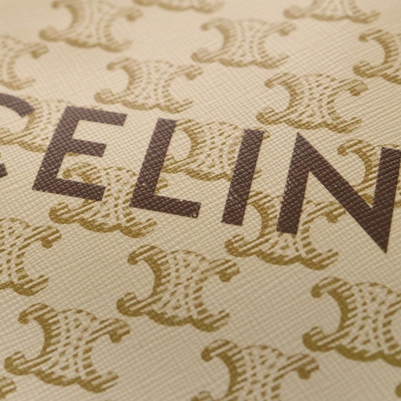 Celine Vertical Cabas Mini 2way Bag Handbag Shoulder Bag White and Brown