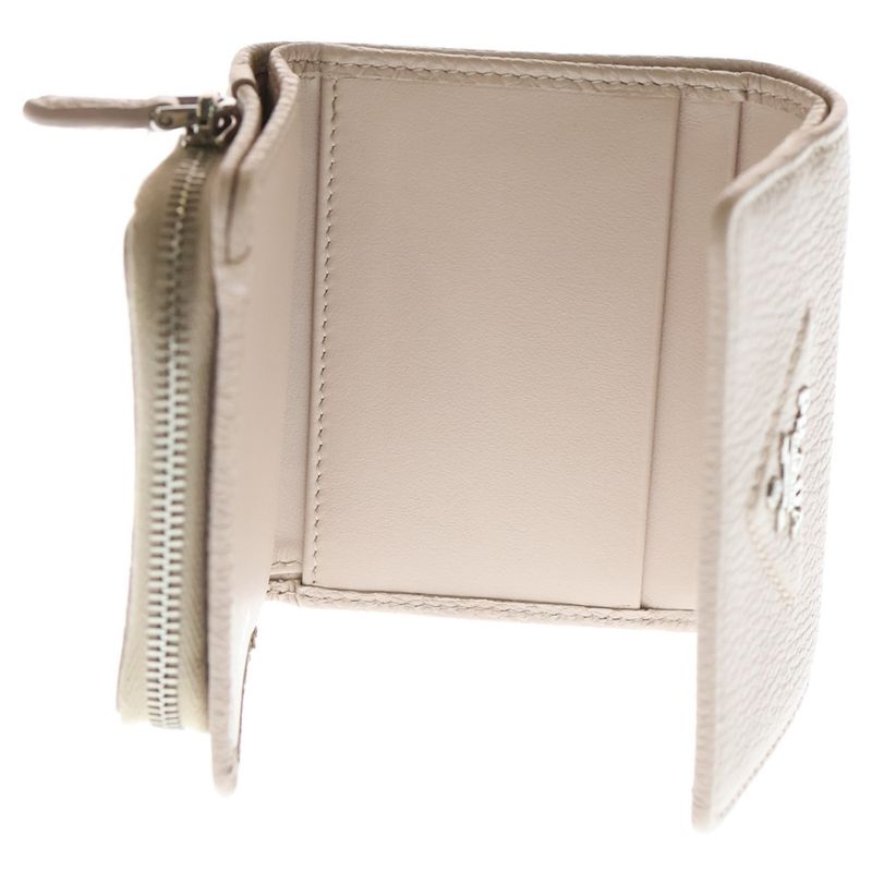 Prada Triangle Logo Trifold Leather Wallet Pink 1mh044 F0nz2