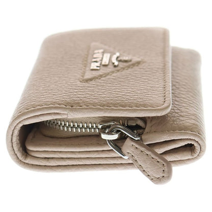 Prada Triangle Logo Trifold Leather Wallet Pink 1mh044 F0nz2