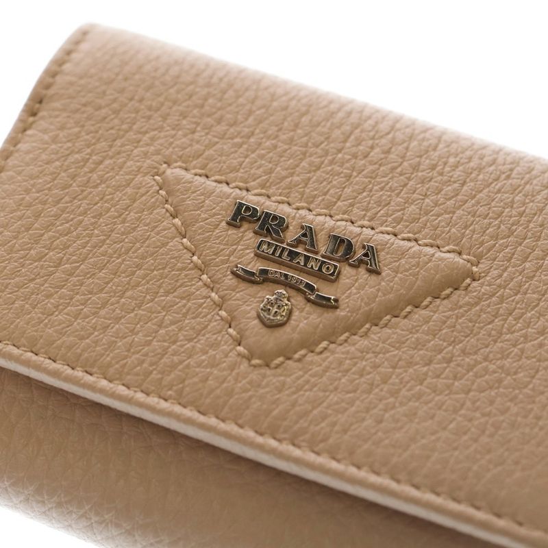 Prada Triangle Logo Trifold Leather Wallet Pink 1mh044 F0nz2