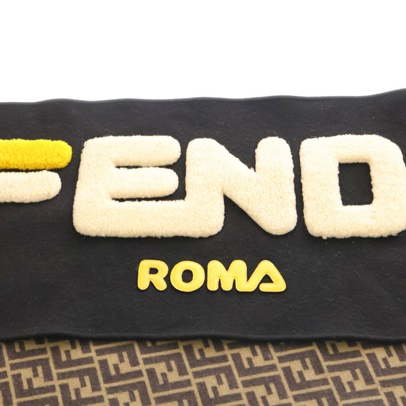 Fendi × Fila Logo Monogram Muffler × Fila Monogram Logo Scarf Shawl Black Brown