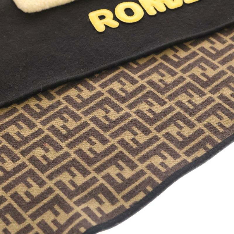 Fendi × Fila Logo Monogram Muffler × Fila Monogram Logo Scarf Shawl Black Brown