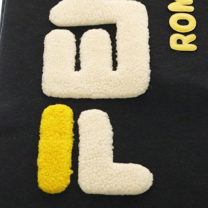 Fendi × Fila Logo Monogram Muffler × Fila Monogram Logo Scarf Shawl Black Brown