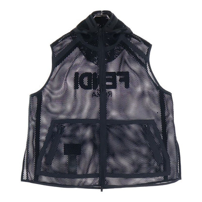 Fendi Sleeveless Mesh Hoodie Zip Up Fendi Monster Black Fw0964 A6ts F0fqa1