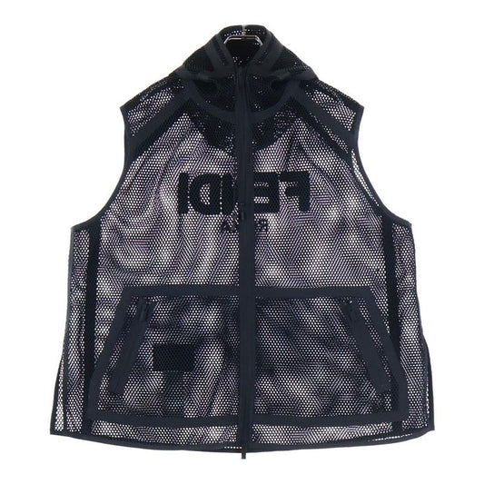 Fendi Sleeveless Mesh Hoodie Zip Up Fendi Monster Black Fw0964 A6ts F0fqa1