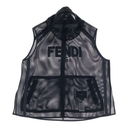 Fendi Sleeveless Mesh Hoodie Zip Up Fendi Monster Black Fw0964 A6ts F0fqa1