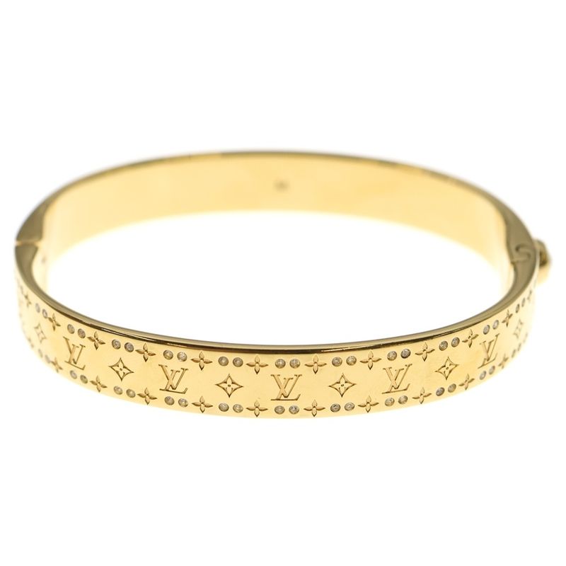 Louis Vuitton Nanogram Strass Rigid Bracelet Bangle Bracelet Gold M64861