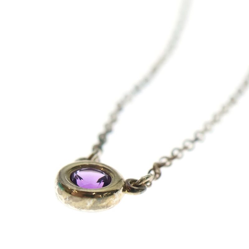 Tiffany & Co by-the-Yard Necklace Pendant Silver Purple Aquamarine Sv925