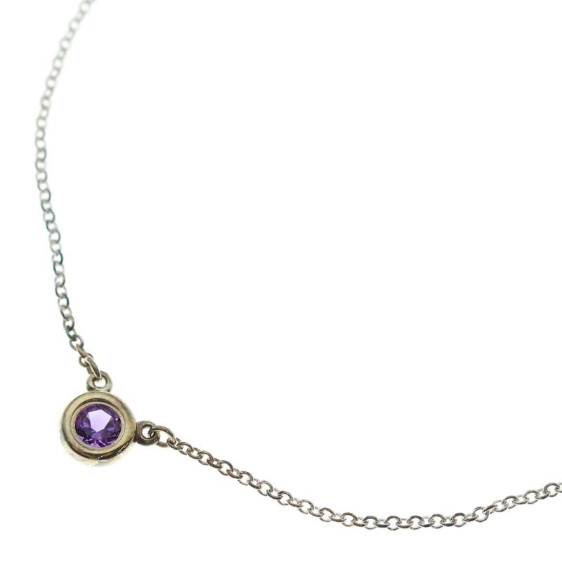 Tiffany & Co by-the-Yard Necklace Pendant Silver Purple Aquamarine Sv925