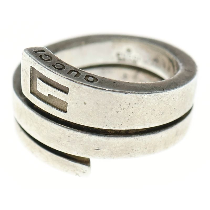 Gucci G Logo Spiral Snake Ring Silver Ba2944