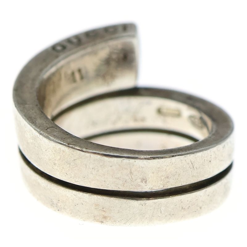 Gucci G Logo Spiral Snake Ring Silver Ba2944