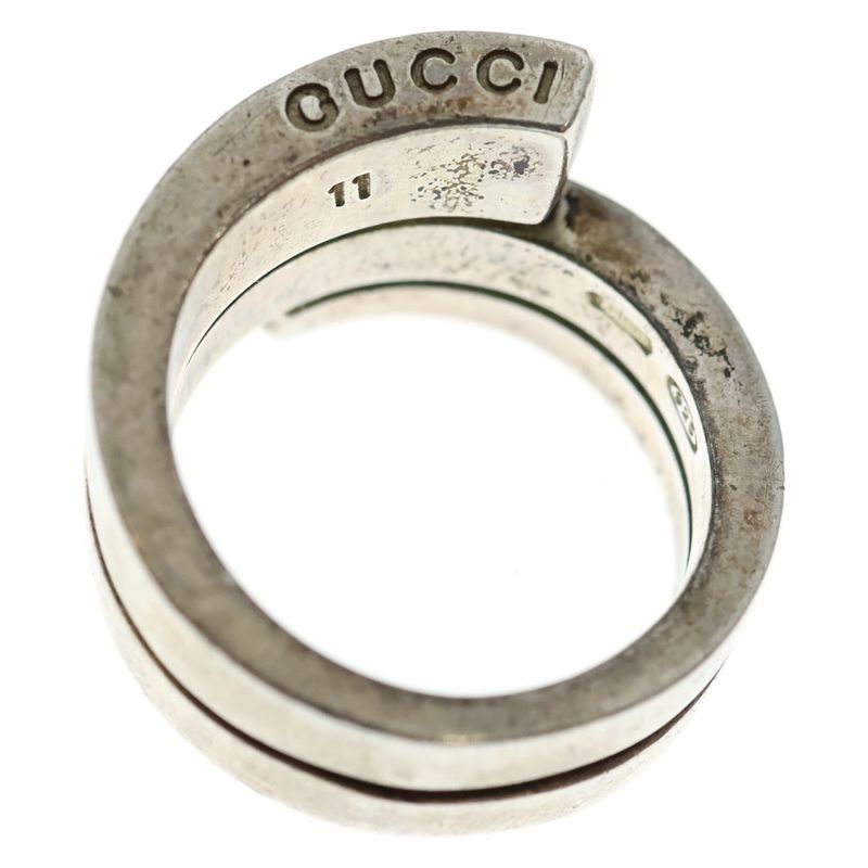 Gucci G Logo Spiral Snake Ring Silver Ba2944